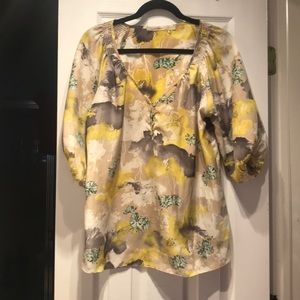 Yellow and grey blouse